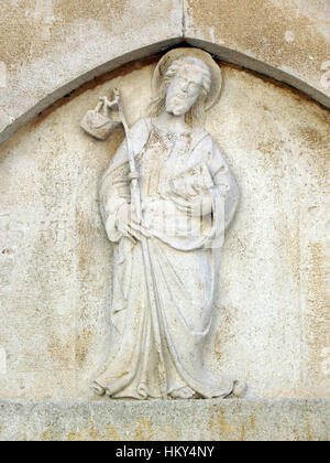 Korcula alten Kunstwerke und handwerkliche Details, Jesus guter Hirt, Kroatien, Europa, 22 Stockfoto