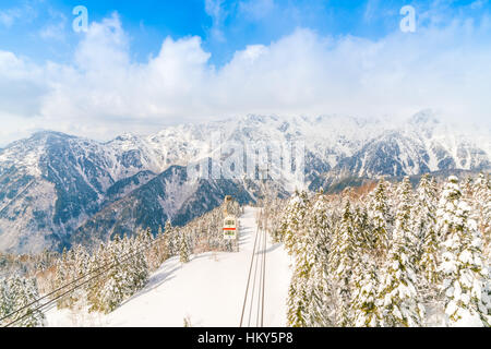 Shinhotaka Seilbahn Takayama Gifu, Japan. Stockfoto