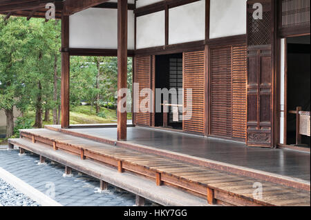 Kyoto, Japan. Detail des Ryogen in Zen-buddhistischen Tempels, Teil des Daitoku-Ji-Tempel-Komplex Stockfoto