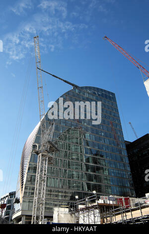 Moor Ort Crossrail Baustelle neben dem Moor House in Moorgate, Central London UK KATHY DEWITT Stockfoto