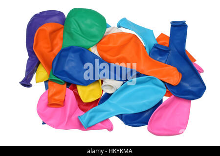 Nicht Mumpish leeren neuen Kinder Luftballons isoliert. Draufsicht Studio gedreht Stockfoto