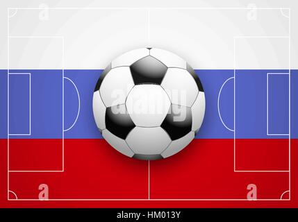 Russland-Flagge und Meisterschaft des Fußballs Stock Vektor