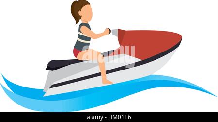 Jet-Ski Extremsport Athlet Avatar Vektor Illustration-design Stock Vektor