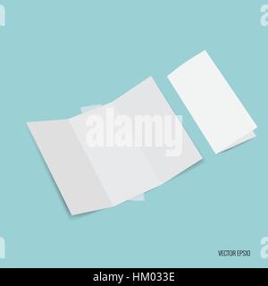 Trifold weiße Vorlage Papier. Vektor-Illustration. Stock Vektor