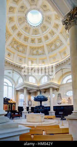 Innenraum der St. Stephen Walbrook Curch in der City of London, Vereinigtes Königreich Stockfoto