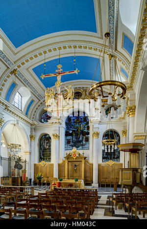 Innere des St Mary-le-Bow Church, London, Vereinigtes Königreich Stockfoto