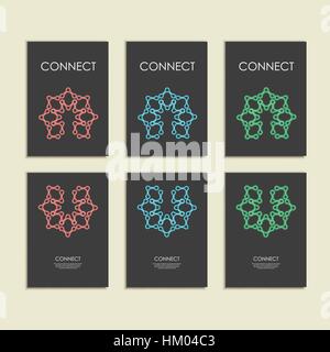 Abstrakt verbinden Abbildung auf Broschüre Vorlage Stock Vektor