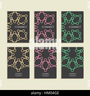 Abstrakt verbinden Abbildung auf Broschüre Vorlage Stock Vektor