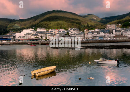 Mündung und Stadt, Viveiro, Lugo Provinz, Region Galicien, Spanien, Europa Stockfoto