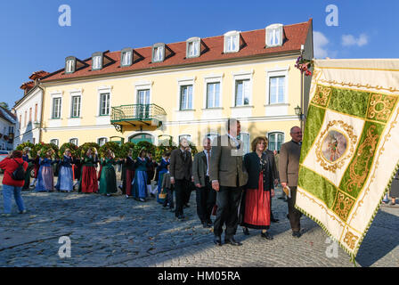 Spitz an der Donau: Festzug zum Erntedankfest, Wachau, Niederösterreich, Niederösterreich, Österreich Stockfoto