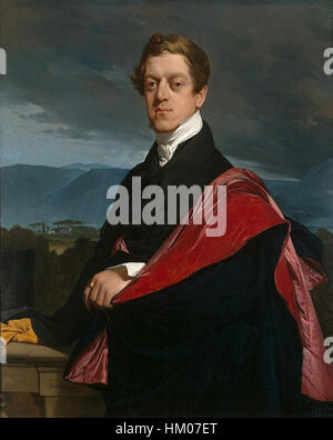 Dieses Kunstwerk von Jean Auguste Dominique Ingres, einem prominenten französischen neoklassizistischen Künstler, zeigt seine Meisterschaft in Porträts und Liebe zum Detail. Ingres ist bekannt für seinen eleganten Stil und seine technische Präzision, die in diesem Stück deutlich werden. Stockfoto