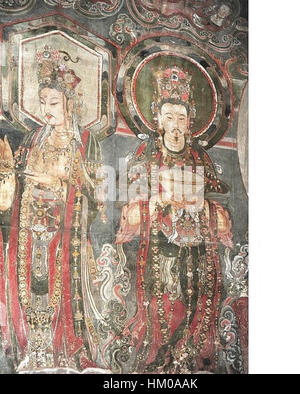 Kin-Dynastie (1115-1234) Fresko im Ch'ung-Fu-Tempel, Shuo-Chou 18 Stockfoto