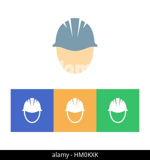 Bunte Schutzhelm Symbole auf weißem Hintergrund Stock Vektor
