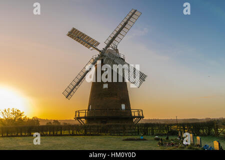 John Webb Mühle in Thaxted bei Sonnenaufgang Stockfoto