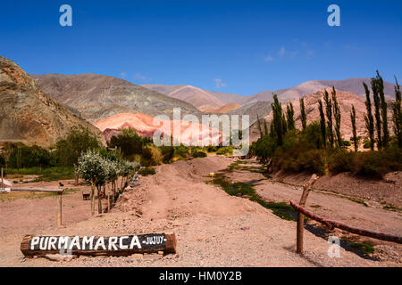 Berg der sieben Farben in Purmamarca (Argentinien) Stockfoto