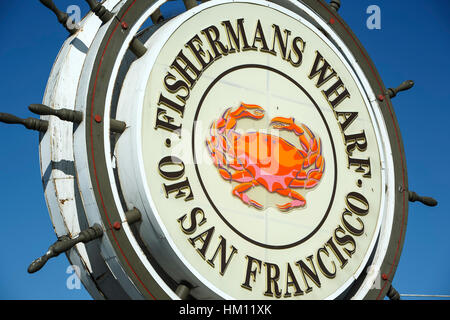 Fishermans Wharf Schild, San Francisco, Kalifornien, USA Stockfoto