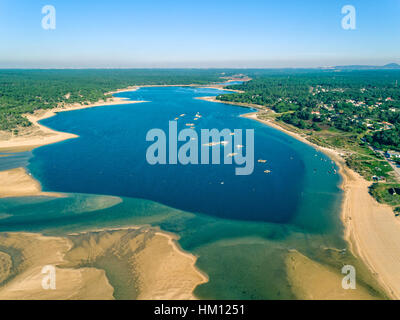 Aerial View Lagoa de Albufeira, Portugal Stockfoto