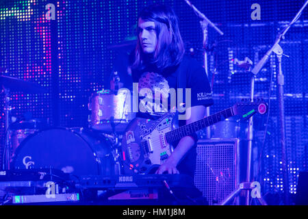 Mailand, Italien. 30. Januar 2017. Die US-amerikanische Rock Band THE FLAMING LIPS führt live auf der Bühne in Alcatraz während "Es sollte sein Einhörner Tour 2017" Credit: Rodolfo weitertransferiert/Alamy Live News Stockfoto