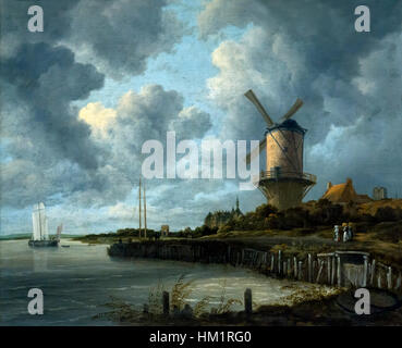 Windmühle bei Wijk Bij Duurstede, von Jacob Isaacksz van Ruisdael, ca. 1668-1670, Öl auf Leinwand, Rijksmuseum, Amsterdam, Niederlande, Europa, Stockfoto