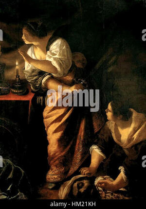 Judith und ihre Magd mit dem Kopf des Holofernes von Artemisia Gentileschi ca. 1645-1650 Stockfoto