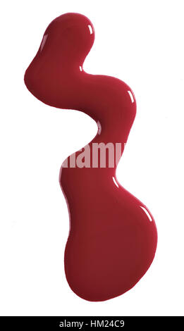 Einen Ausschnitt der Schönheit Bild einer Stichprobe von rotem Nagellack oder Lack. Stockfoto