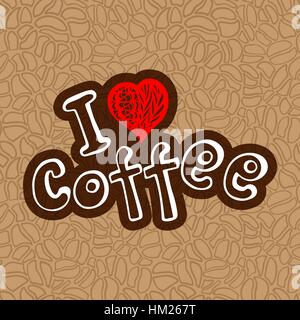 Braun strukturierten Hintergrund mit Kaffeebohnen. Stock Vektor