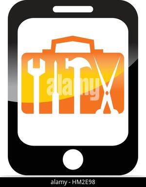 Handtelefon Reparatur-Einstellung Stock Vektor