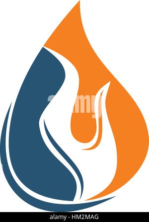 Wasser, Feuer, Flamme, Gas, Öl Stock Vektor