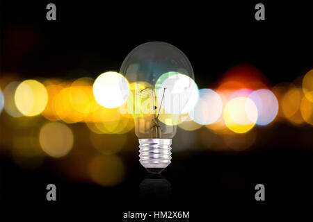 Elektrische Lampen und Lichter aus der Fokus Stockfoto