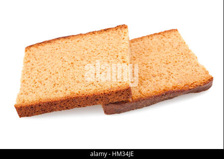 Honig Kuchen Scheibe isoliert auf weiss Stockfoto