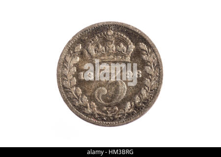 Eine 1898 drei Penny kaiserliche Münze Stockfoto