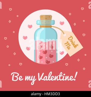 Die Flasche mit dem Elixier der Liebe Stock Vektor
