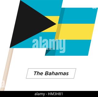 Die Bahamas-Multifunktionsleiste wehende Flagge, Isolated on White. Vektor-Illustration. Stock Vektor