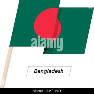 Bangladesch Band winken Flag, Isolated on White. Vektor-Illustration. Stock Vektor