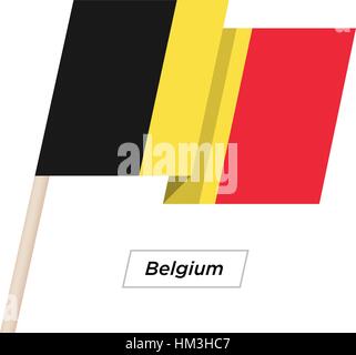 Kennzeichnen Sie Belgien Band winken Isolated on White. Vektor-Illustration. Stock Vektor