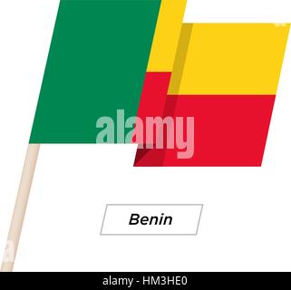 Benin Band winken Flag, Isolated on White. Vektor-Illustration. Stock Vektor