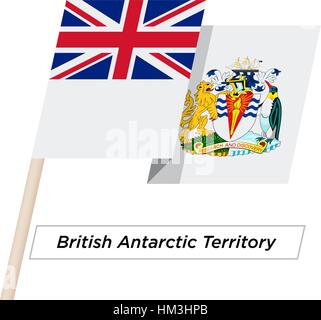 Britische Antarktis-Territorium Ribbon wehende Flagge, Isolated on White. Vektor-Illustration. Stock Vektor