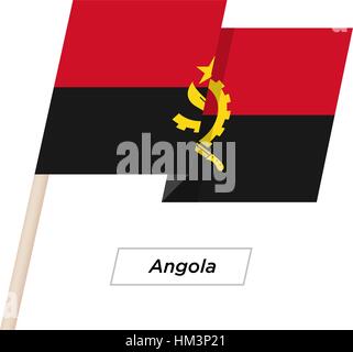 Angola Band winken Flag, Isolated on White. Vektor-Illustration. Stock Vektor