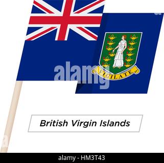 Britische Jungferninseln Ribbon wehende Flagge, Isolated on White. Vektor-Illustration. Stock Vektor