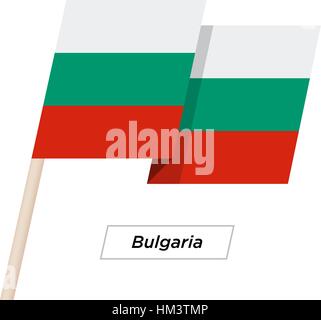 Bulgarien Band winken Flag, Isolated on White. Vektor-Illustration. Stock Vektor