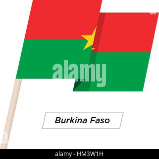 Burkina Faso Ribbon wehende Flagge, Isolated on White. Vektor-Illustration. Stock Vektor