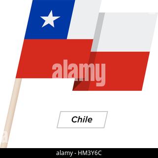 Chile Band winken Flag, Isolated on White. Vektor-Illustration. Stock Vektor