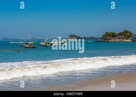 Ngapali Beach in der Nähe von Thandwe im Rakhine-Staat in Myanmar (Burma) Stockfoto