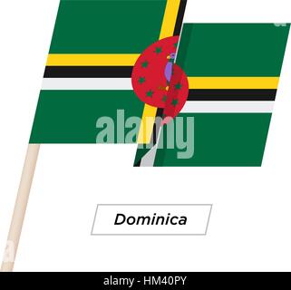 Dominica Band winken Flag, Isolated on White. Vektor-Illustration. Stock Vektor