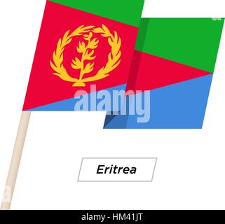 Eritrea Band winken Flag, Isolated on White. Vektor-Illustration. Stock Vektor