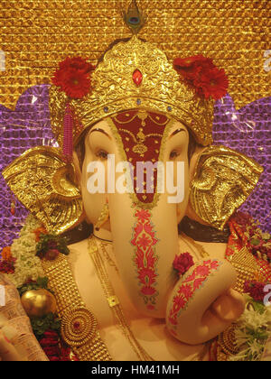 Statue von Lord Ganesh verehrt in Maharashtra während Ganesh Festival. Stockfoto