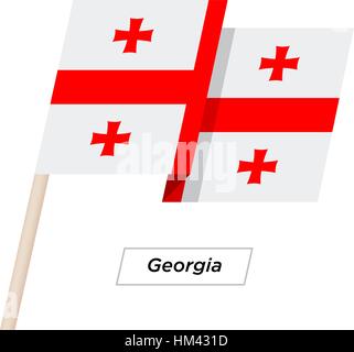 Georgien-Ribbon wehende Flagge, Isolated on White. Vektor-Illustration. Stock Vektor