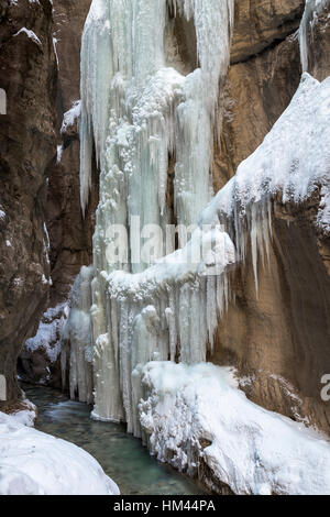 Partnachklamm bei Garmisch-Partenkirchen im winter Stockfoto