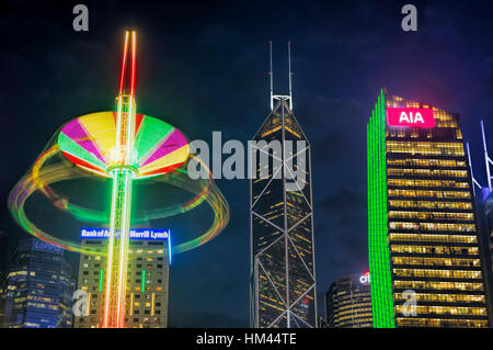 Kirmes und Karneval in Central Hongkong, China. Stockfoto