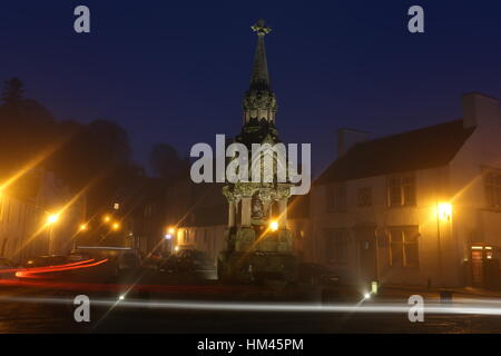 Atholl Memorial Fountain Nacht Dunkeld Scotland Januar 2017 Stockfoto